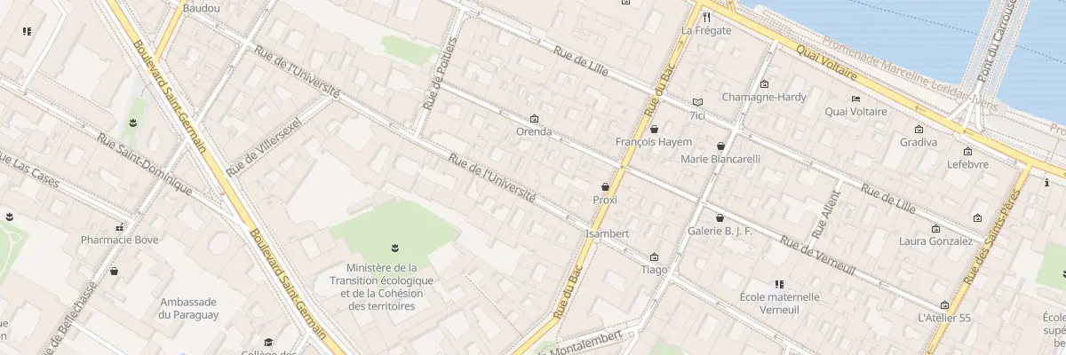 Plan du 52 Rue de l’Université à Paris 7e Arrondissement