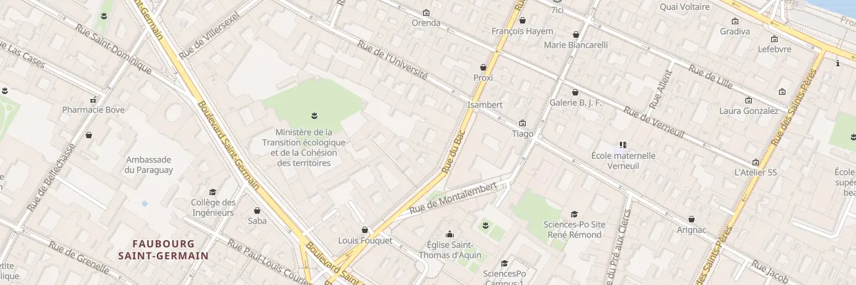 Plan du 34 Rue du Bac à Paris 7e Arrondissement