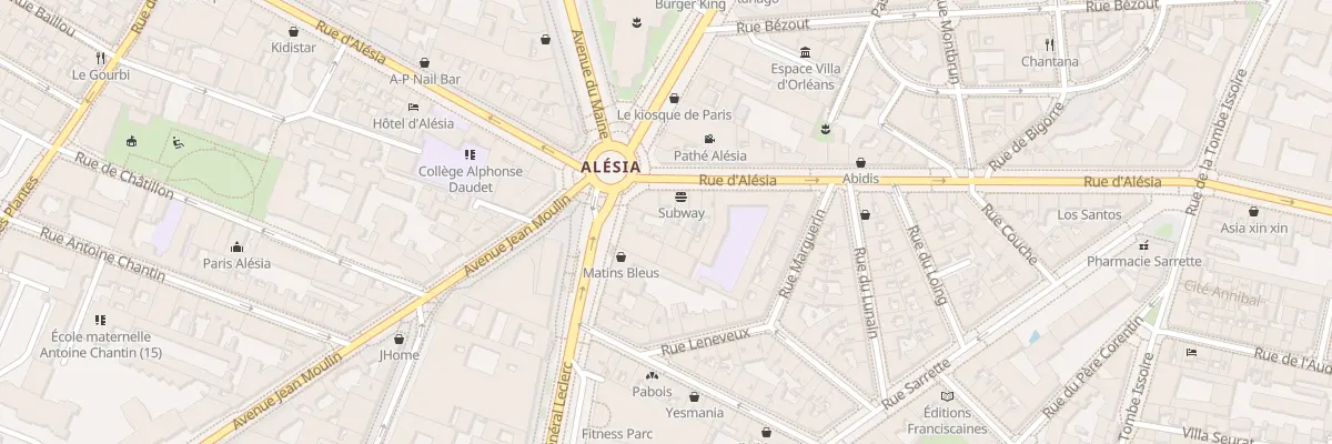 Plan du 87 Rue d’Alésia à Paris 14e Arrondissement