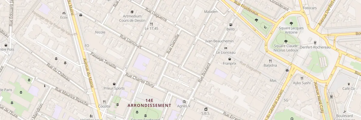 Plan du 12 Rue Liancourt à Paris 14e Arrondissement