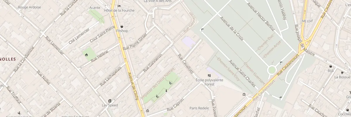 Plan du 13 Rue Cavallotti à Paris 18e Arrondissement