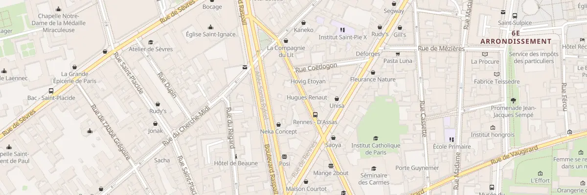 Plan du 10 Rue d’Assas à Paris 6e Arrondissement