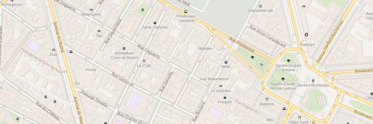 Plan du 40 Rue Daguerre à Paris 14e Arrondissement