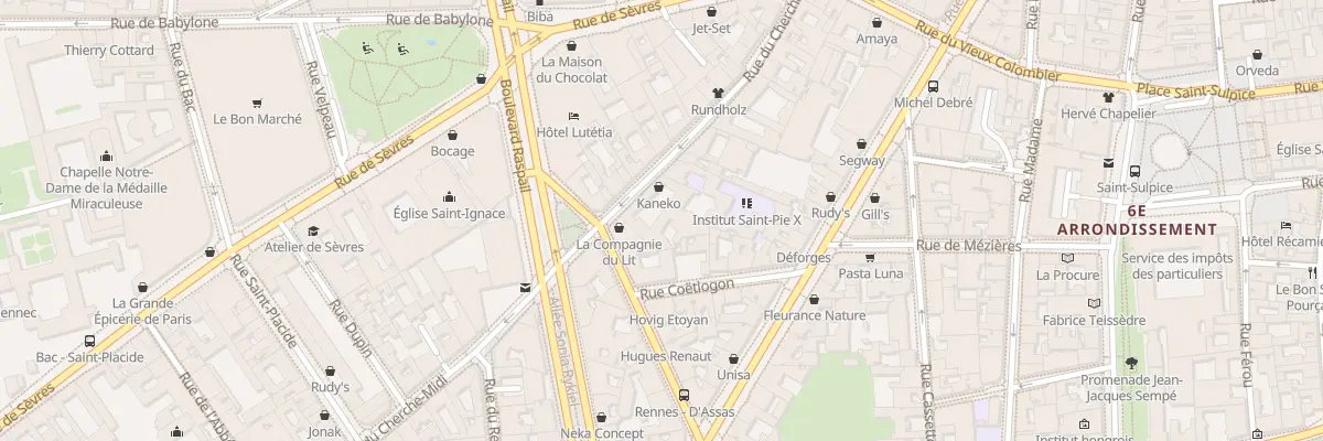 Plan du 1 Rue d’Assas à Paris 6e Arrondissement