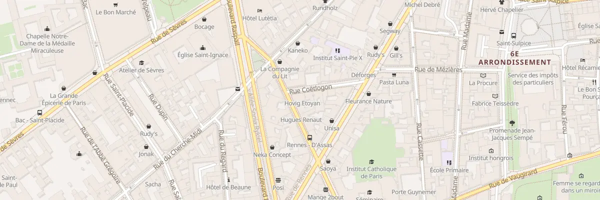 Plan du 7 Rue d’Assas à Paris 6e Arrondissement