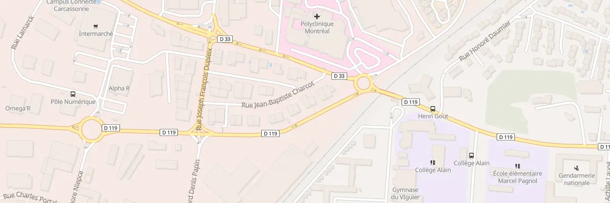 Plan du 39 Rue Jean - Baptiste Charcot à Carcassonne