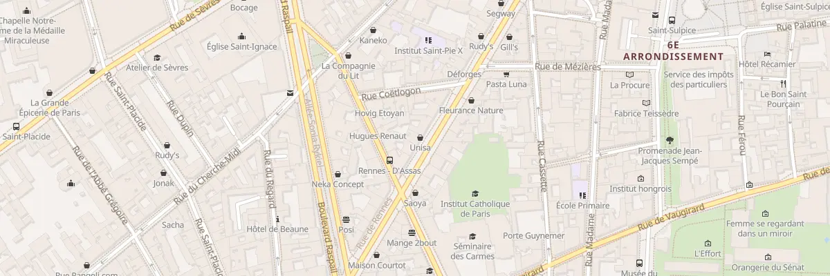 Plan du 100 Rue de Rennes à Paris 6e Arrondissement