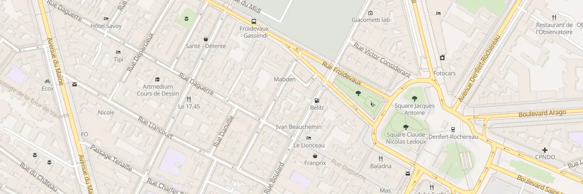 Plan du 5 Rue Lalande à Paris 14e Arrondissement