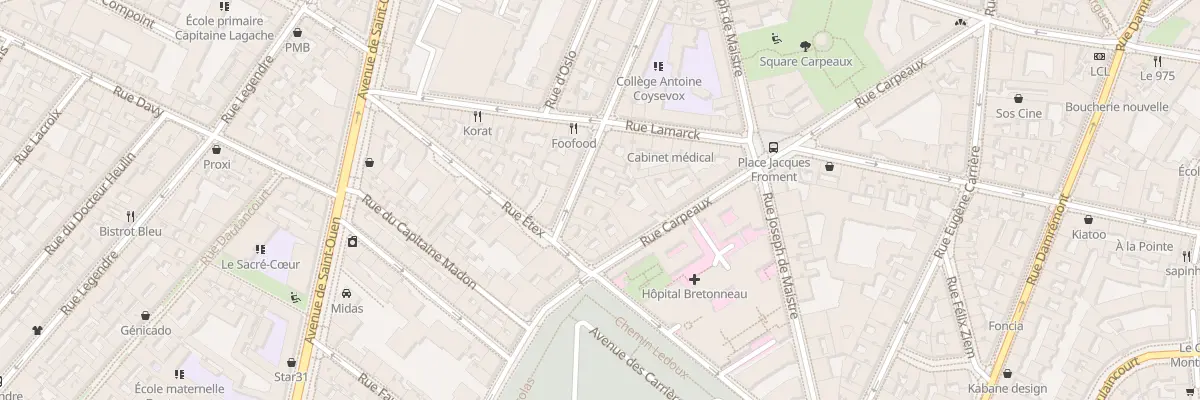 Plan du 6 Rue Coysevox à Paris 18e Arrondissement
