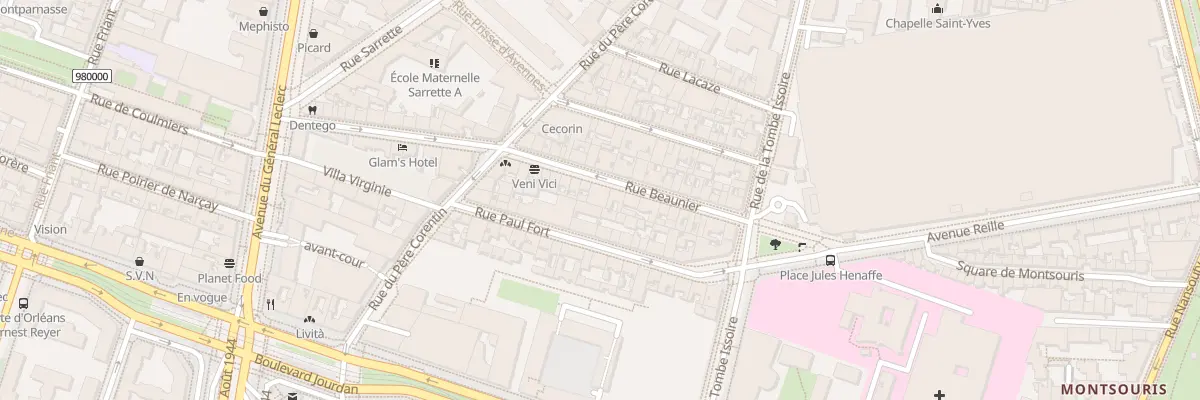 Plan du 23 Rue Beaunier à Paris 14e Arrondissement