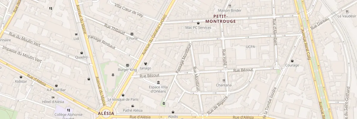 Plan du 6 Pas Montbrun à Paris 14e Arrondissement
