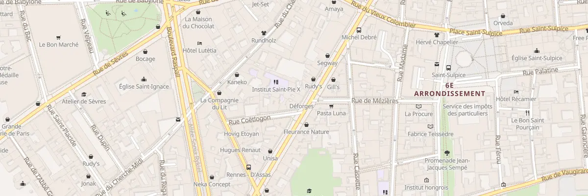 Plan du 90 Rue de Rennes à Paris 6e Arrondissement