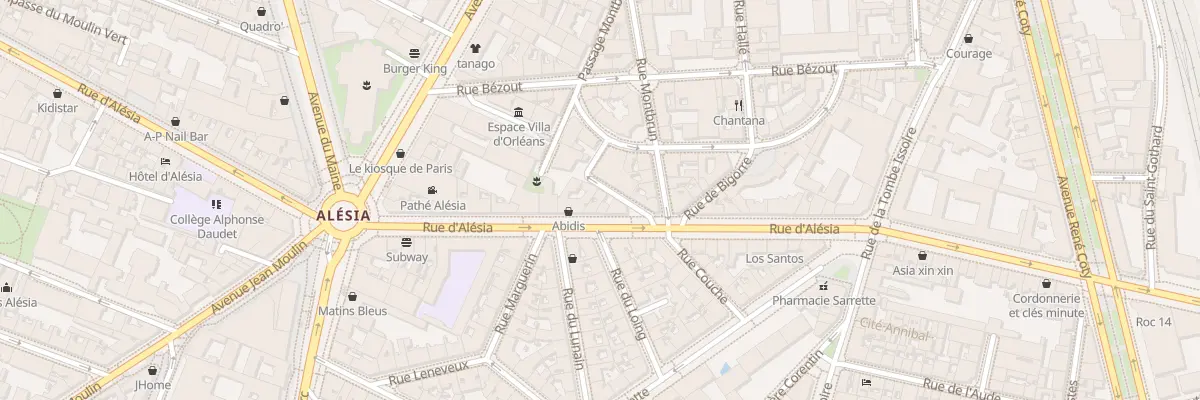 Plan du 38 Rue d’Alésia à Paris 14e Arrondissement