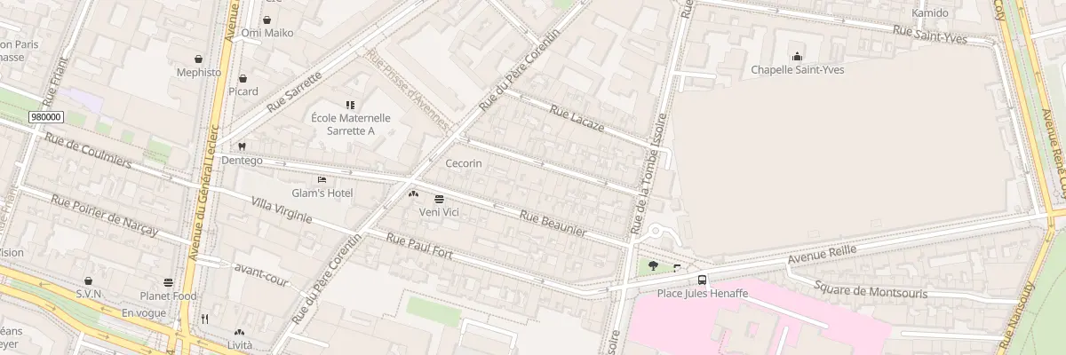 Plan du 13 Rue Henri Regnault à Paris 14e Arrondissement