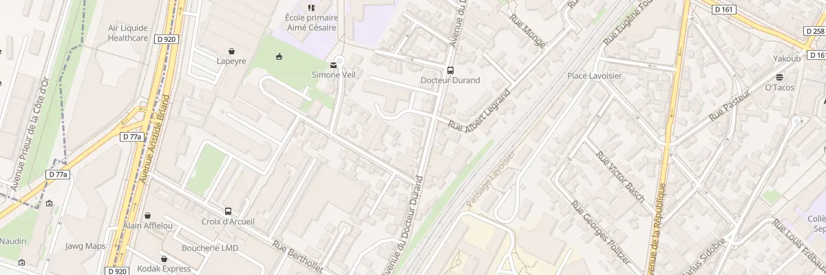 Plan du 25 Av du Docteur Durand à Arcueil