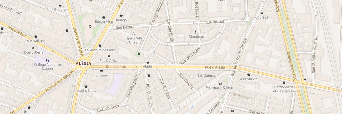Plan du 24 Rue Montbrun à Paris 14e Arrondissement