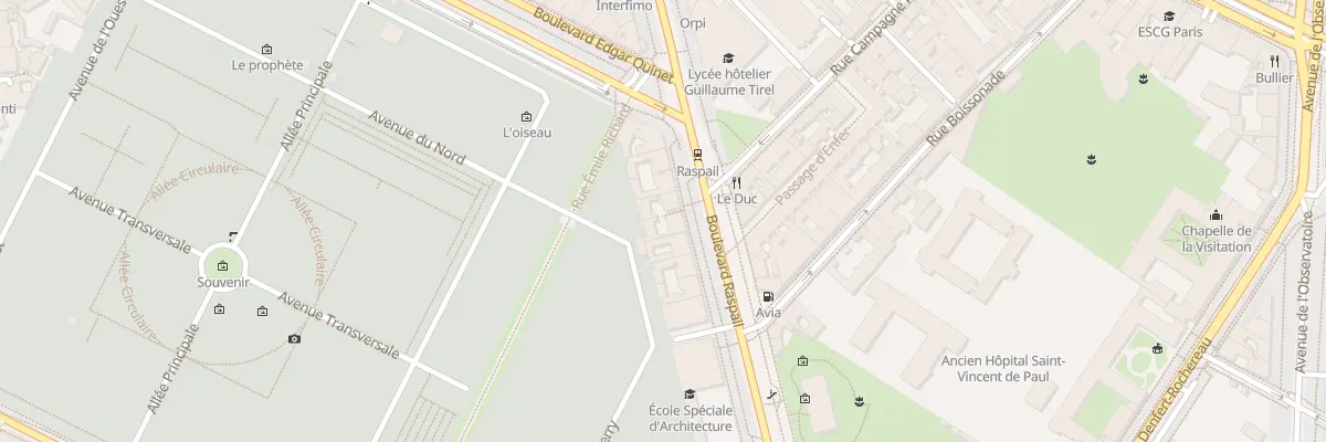 Plan du 242 Bd Raspail à Paris 14e Arrondissement
