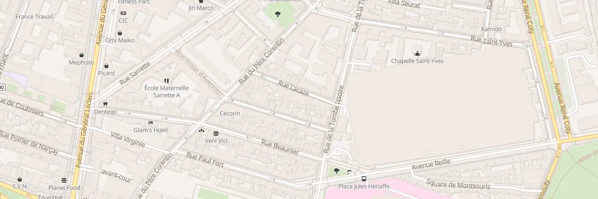 Plan du 7 Rue Lacaze à Paris 14e Arrondissement