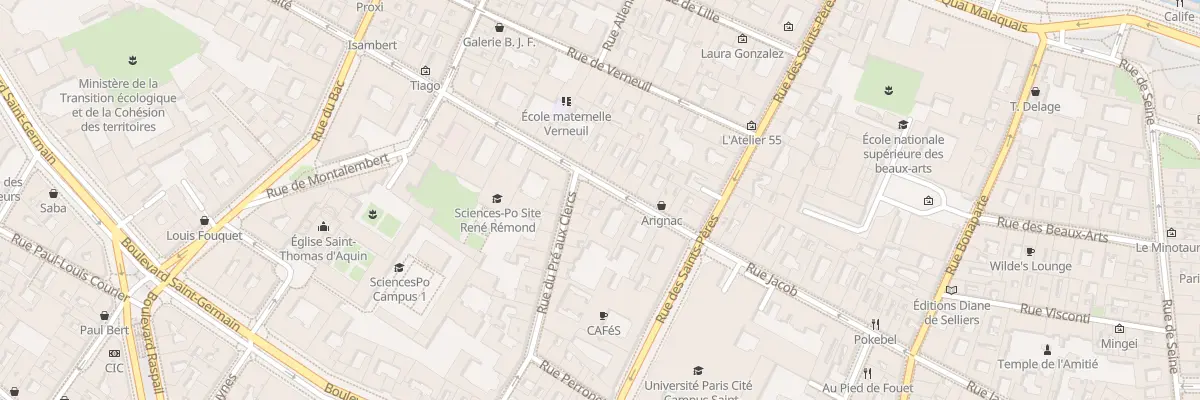 Plan du 7 Rue de l’Université à Paris 7e Arrondissement