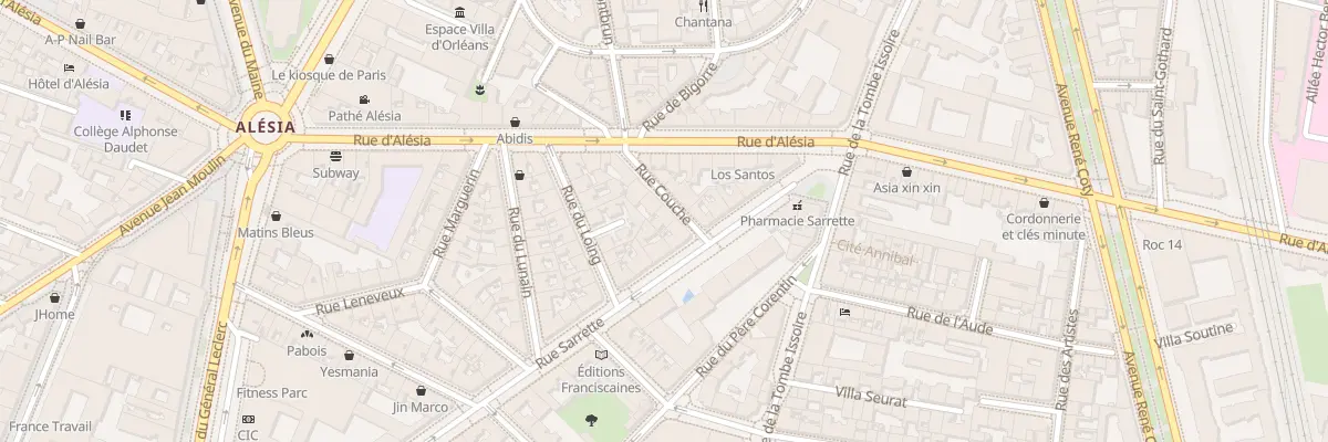 Plan du 10 Rue Couche à Paris 14e Arrondissement