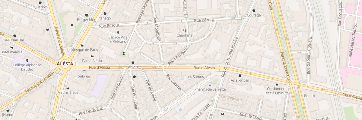 Plan du 26 Rue d’Alésia à Paris 14e Arrondissement