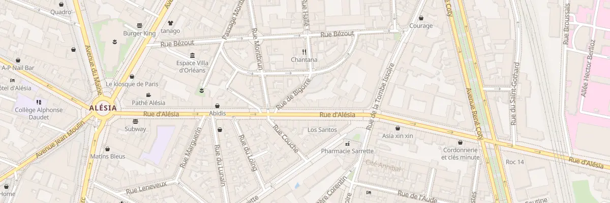 Plan du 24B Rue d’Alésia à Paris 14e Arrondissement