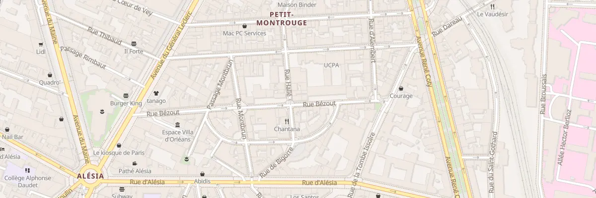 Plan du 18 Rue Bezout à Paris 14e Arrondissement