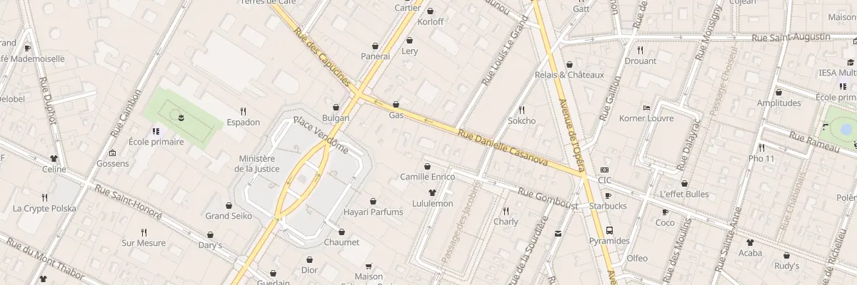 Plan du 25 Rue Danielle Casanova à Paris 1er Arrondissement