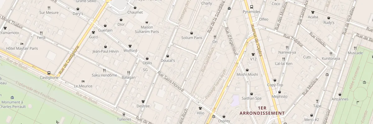 Plan du 11 Rue de la Sourdière à Paris 1er Arrondissement