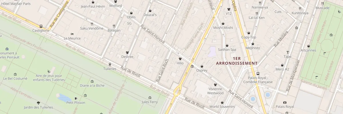 Plan du 16 Rue Saint-Roch à Paris 1er Arrondissement
