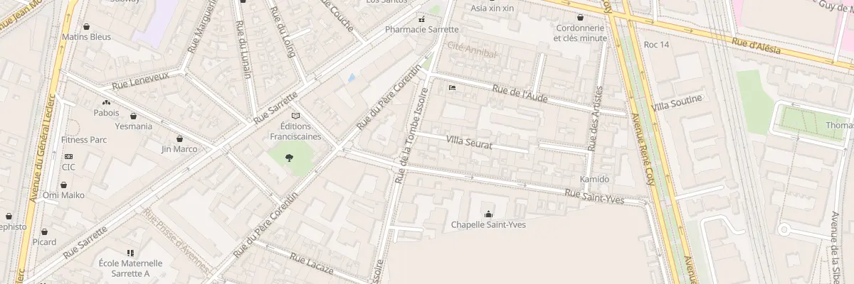 Plan du 1 Vla Seurat à Paris 14e Arrondissement