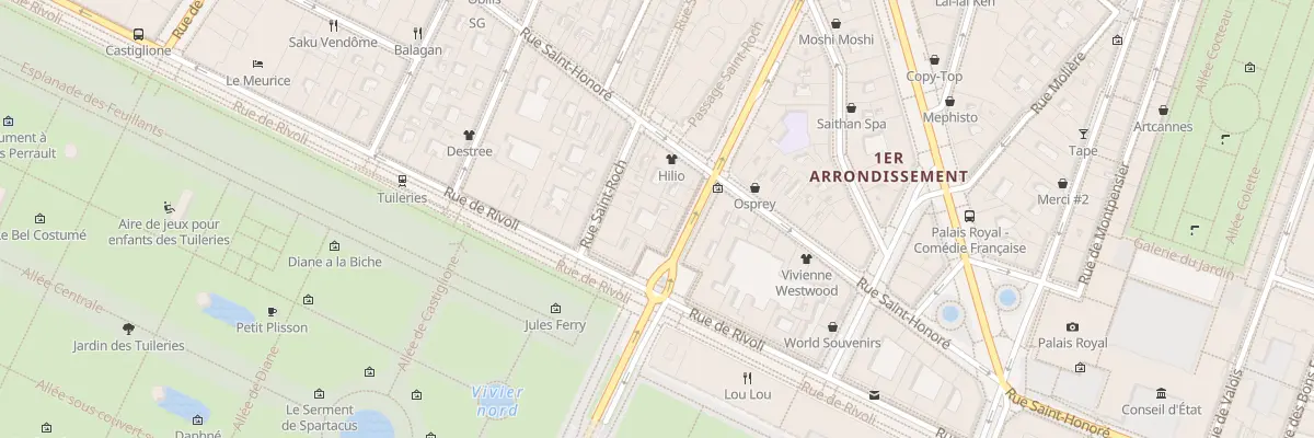 Plan du 1 Rue des Pyramides à Paris 1er Arrondissement