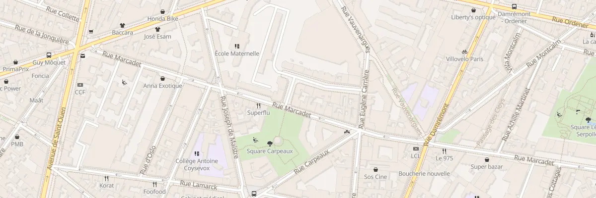 Plan du 15 Rue du Square Carpeaux à Paris 18e Arrondissement