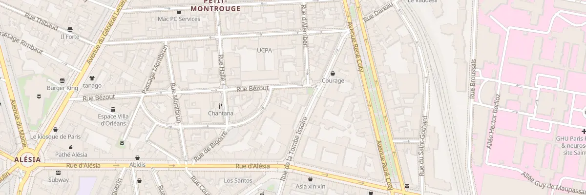 Plan du 5 Rue Bezout à Paris 14e Arrondissement