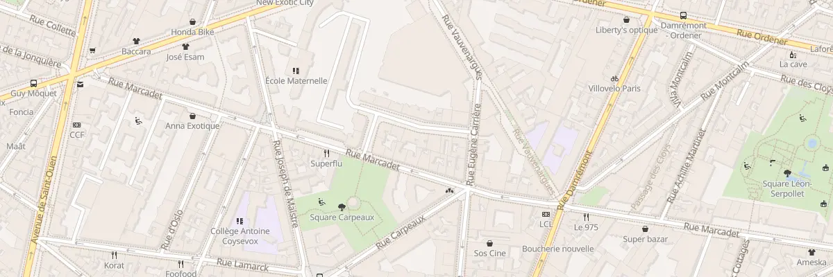 Plan du 7 Rue du Square Carpeaux à Paris 4e Arrondissement