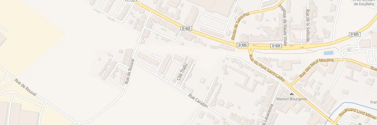Plan du 15 Cite Thélu Rue Carabin à Doullens