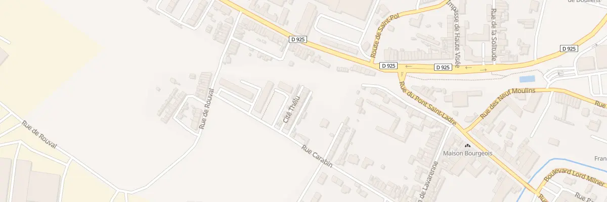 Plan du 14 Cite Thélu Rue Carabin à Doullens