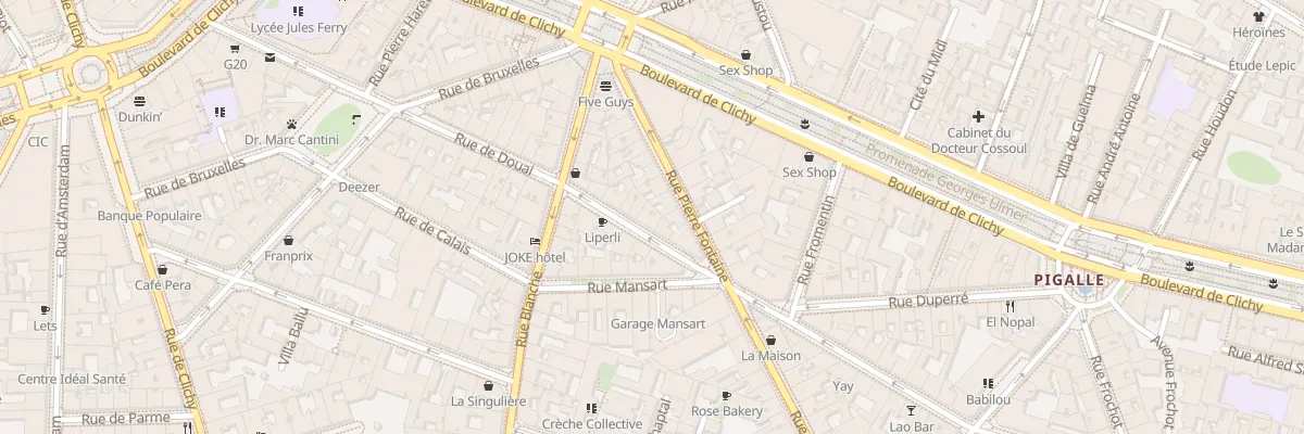 Plan du 28 Rue de Douai à Paris 9e Arrondissement
