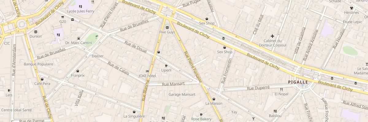 Plan du 31 Rue Pierre Fontaine à Paris 9e Arrondissement