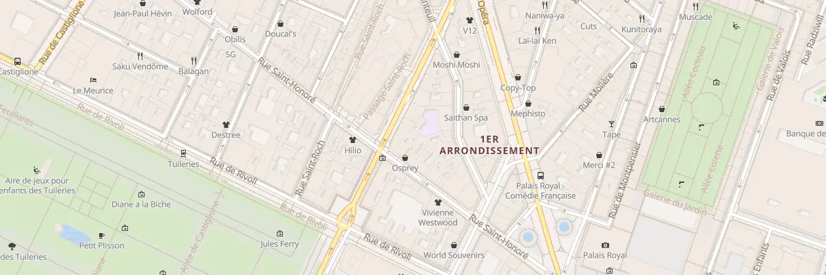 Plan du 280 Rue Saint-Honoré à Paris 1er Arrondissement