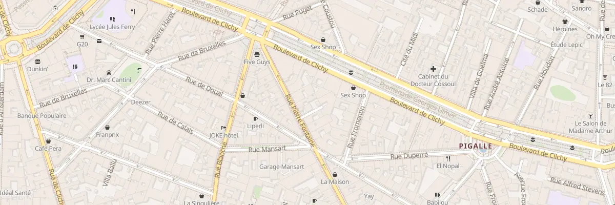 Plan du 38 Rue Pierre Fontaine à Paris 9e Arrondissement