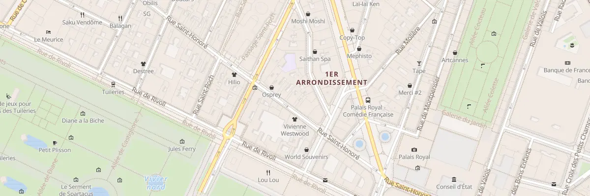 Plan du 262 Rue Saint-Honoré à Paris 1er Arrondissement