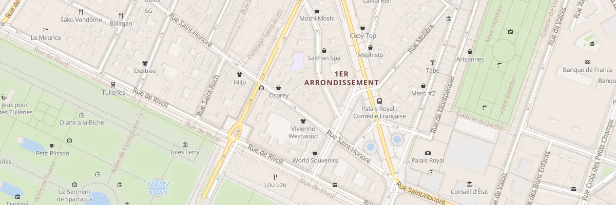 Plan du 260 Rue Saint-Honoré à Paris 1er Arrondissement