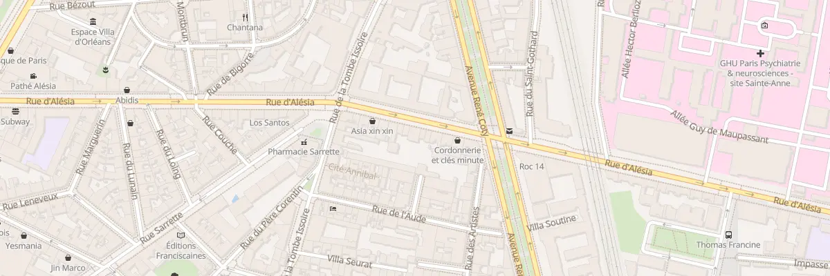 Plan du 23 Rue d’Alésia à Paris 14e Arrondissement