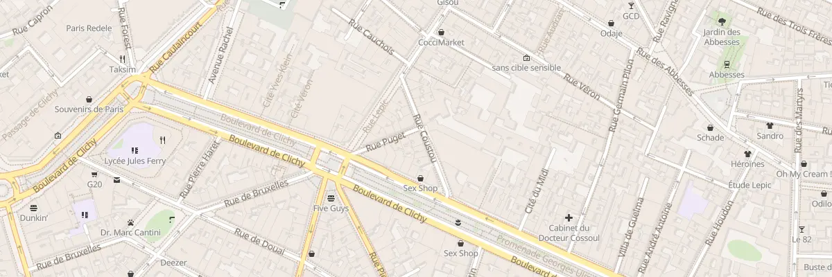 Plan du 10 Rue Puget à Paris 18e Arrondissement