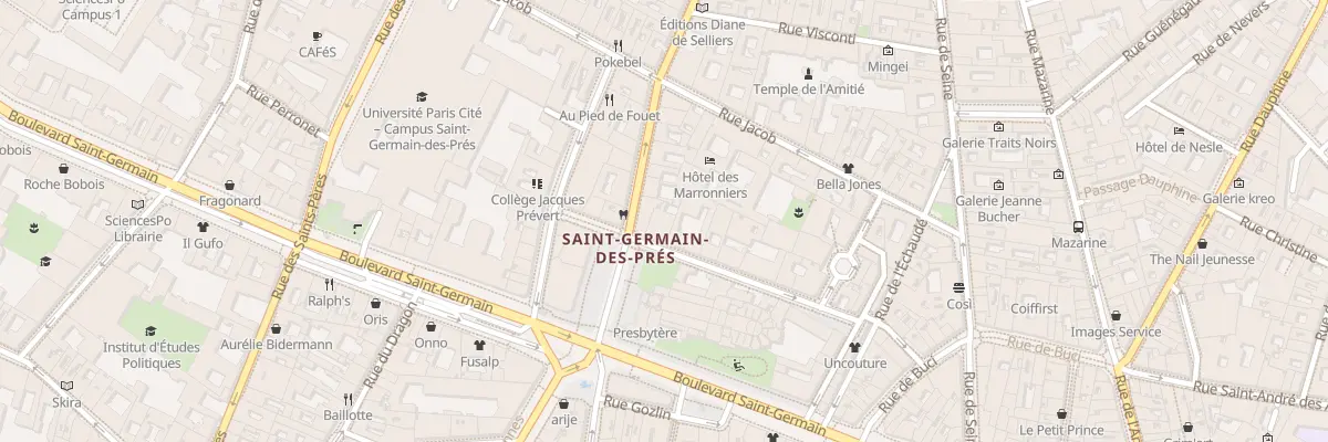 Plan du 16 Rue de l’Abbaye à Paris 6e Arrondissement