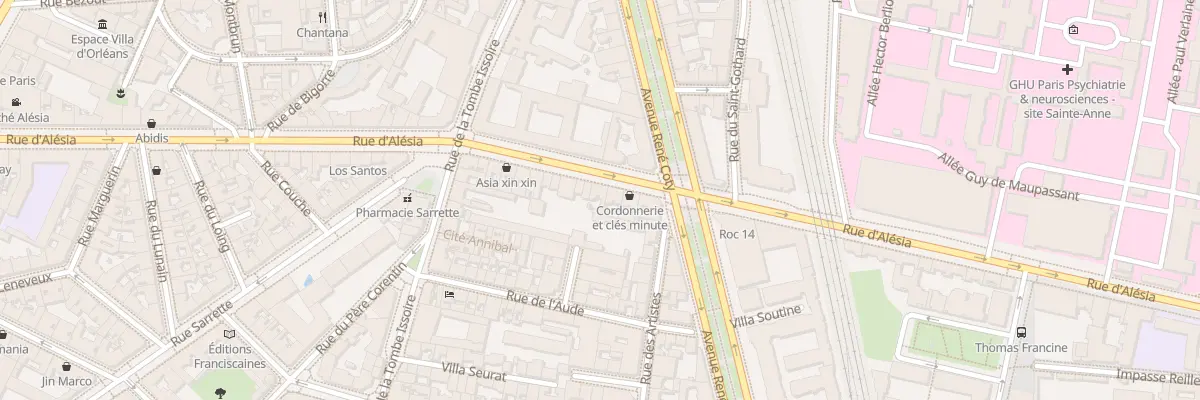 Plan du 19 Rue d’Alésia à Paris 14e Arrondissement