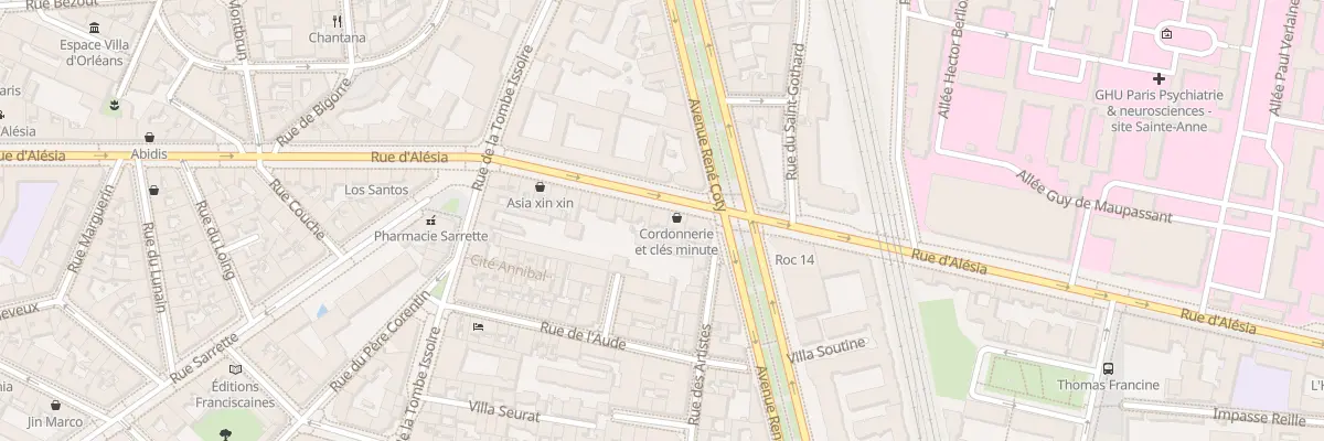 Plan du 17 Rue d’Alésia à Paris 14e Arrondissement