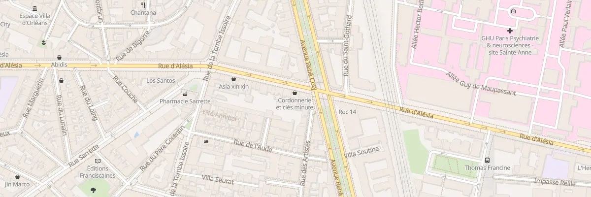 Plan du 15 Rue d’Alésia à Paris 14e Arrondissement