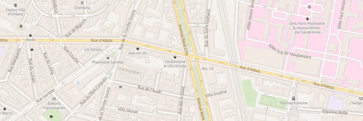 Plan du 13 Rue d’Alésia à Paris 14e Arrondissement